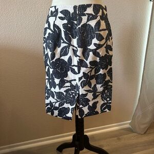 Ann Taylor Black and White Pencil Skirt for Work